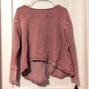 FREE PEOPLE Distressed Pink Sweatshirt